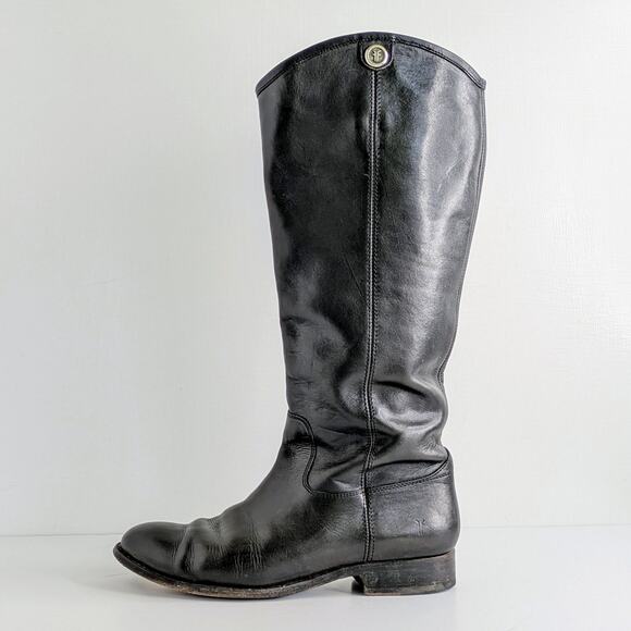 Frye Boots Melissa Button 2 75477 Womens 8 Black Tall Knee High Riding Extended - Picture 8 of 16